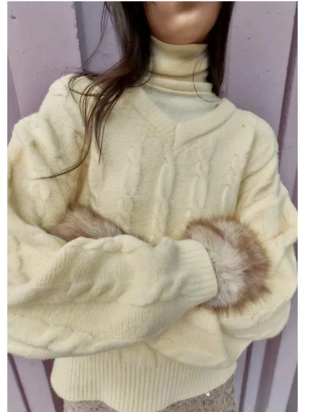 Zara Soft yellow cable Knit Sweater - Picture 4 of 6
